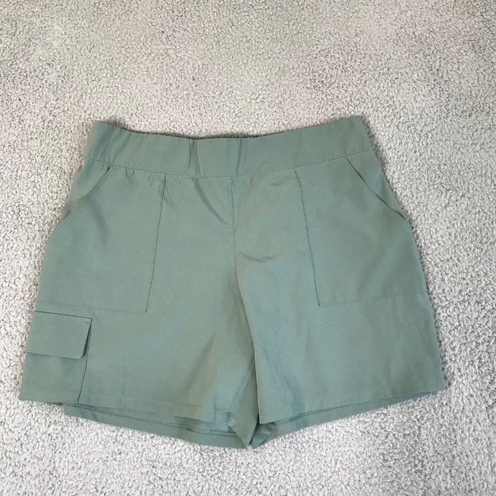 RBX Womens Athletic Shorts Size Large Athleisure Green Pockets Stretch Outdoor